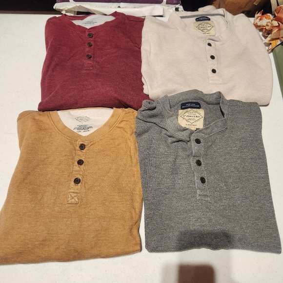 St. John's Bay Other - St John's Bay Men's Henley Shirts in Burgundy, Beige, Mustard, and Gray- Large